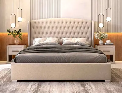 Brand New Luxury Cotton fabric Queen Bed Available
