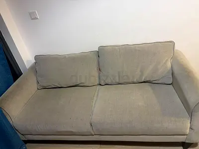 Light grey 2-seater sofa and 3 seater sofa – good condition. 130 aed - 2 seater , 170 aed - 3 seater