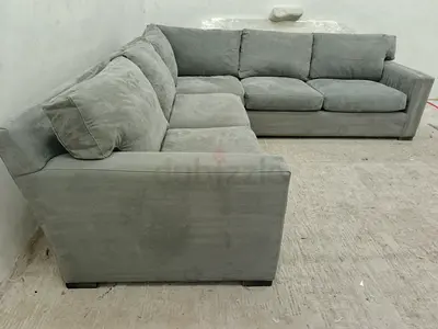 Top quality crate and barrel axis gray corner sofa