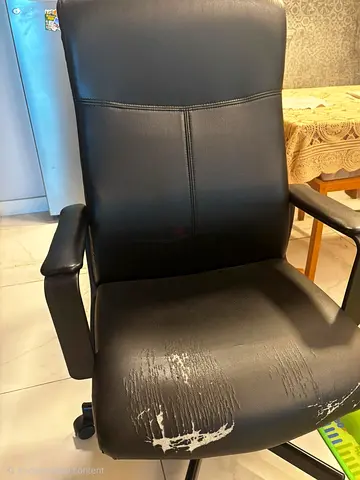 Used black office swivel chair with worn seat - good for home office or repair