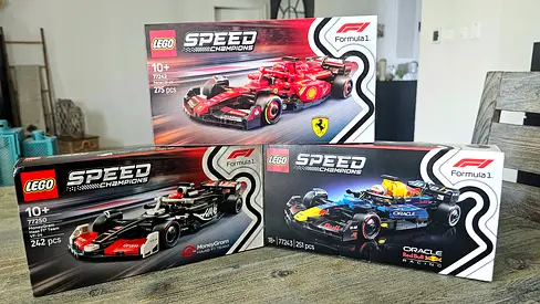 Three LEGO Speed Champions Formula 1 Car Sets - New