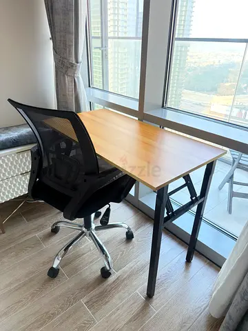 Space-Saving Folding Desk & Mesh Office Chair