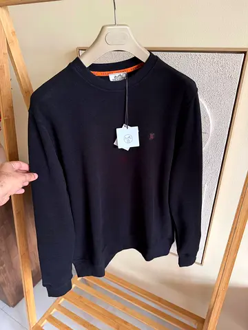 Hermes Black Crewneck Sweatshirt - New with Tags, (2XL-7XL) (SUPER MASTER QUALITY)