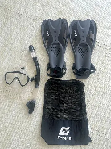 EMSINA Complete Snorkeling Set with Fins, Mask & Snorkel