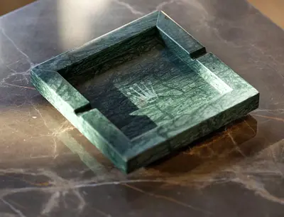Green Marble tray - Heavy Decorative Stone Piece