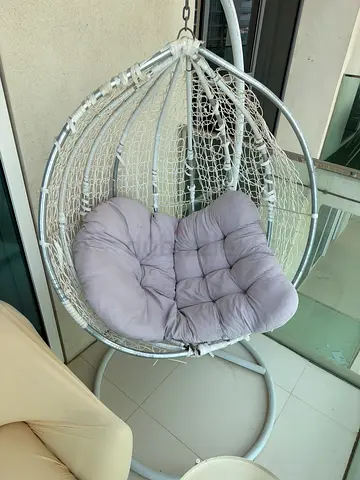 Free Hanging Egg Rattan Swing Chair with Cushion - its broken  Conditio