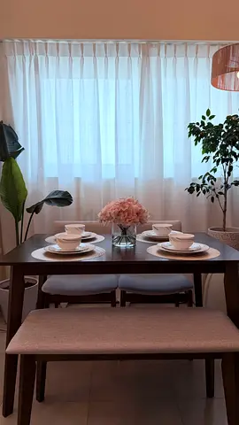 Modern 4 Person Dining Table Set - Dark Wood with Upholstered Seating