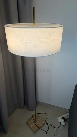 IKEA STOCKHOLM 2025 Floor Lamp (Brass / Travertine Stone Base) - Like New