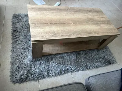 Wooden coffee table with lower shelf - light oak finish