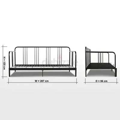 Home centre Metal Daybed / Sofa Bed - Black