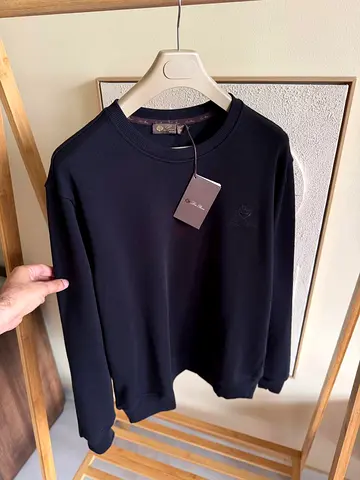 Loro Piana black men's sweatshirt with tags (SUPER MASTER QUALITY) (2XL-7XL)