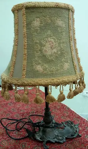 Vintage Tassel Table Lamp with Embroidered Shade