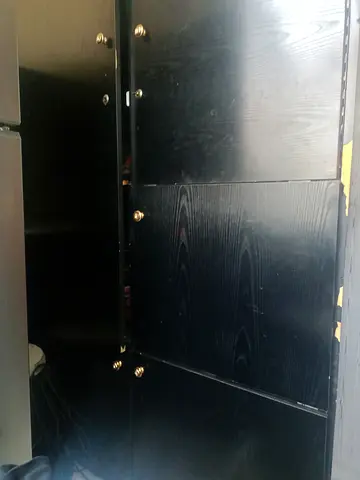 Black wooden storage 5 cabinet / cupboard - good condition