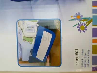 Portable bedside crib rail / baby bed guard - blue with all bedside folding accessories