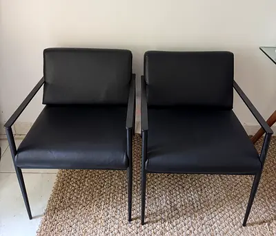 Pair of Modern Black Accent Chairs – Set of 2