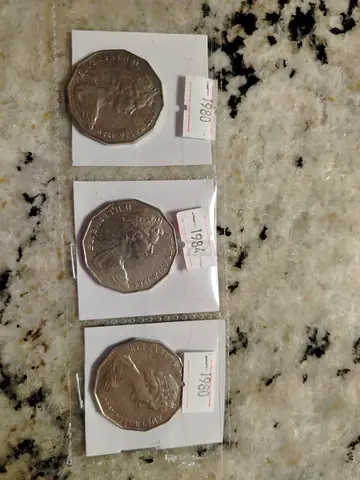 Three 1980s Commemorative 50p Coin Collection (1980 &  1984), Australia
