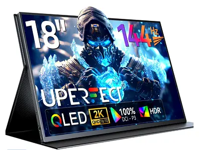 UPERFECT 18" 2K 144Hz Portable Monitor, 100% DCI-P3 400 Nits Gaming Display