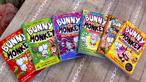 Bunny vs Monkey comic children’s book set of 6 illustrated original books collection