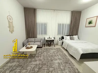 Luxury studio -second occupancy- featuring a separate kitchen and an open view. Fully furnished! ✨ in the Al Jurf Complex, Ajman.