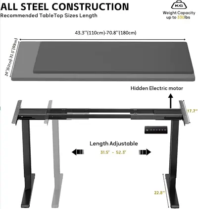 Classifieds: Electric Standing Desk Frame - Dual Motor, Height ...