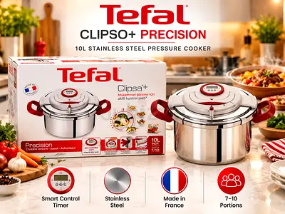 Tefal Clipso+ Precision 10L Stainless Steel Pressure Cooker - Like New
