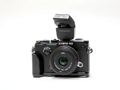 Olympus PEN-F camera and lenses