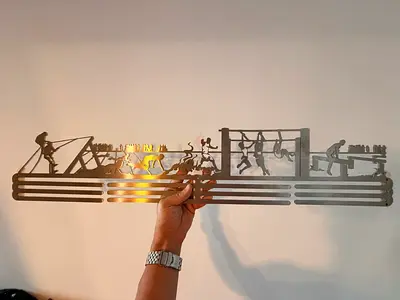 Steel Medal Hanger with Multi-Sport Silhouettes