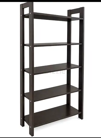 Dark Brown 5-Tier Wooden Bookcase / Shelving Unit - Good Condition