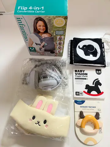 Baby items (baby carrier, helmet, earmuff etc)