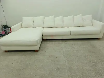 White color the loom collection lshape sofa