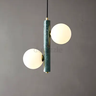 Brand New ebarza Pendant Light – Green Marble & Brass