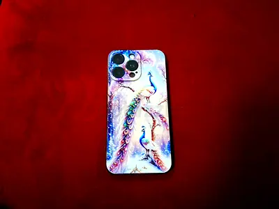 iPhone 15 pro max protective case with peacock design (fits triple-camera models)