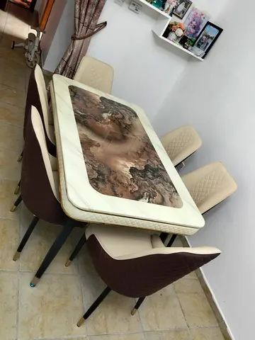 Brand new Heavy Duty Top Marble dinning Table with 6 Chairs Available