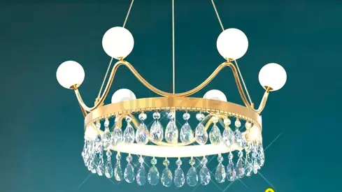 Gold crystal chandelier pendant light - modern ceiling fixture Big offer prices Only 100
