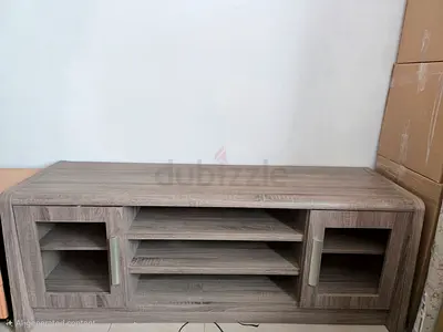 Home centre wood TV unit entertainment unit with shelving and cabinet doors 160x45 cm