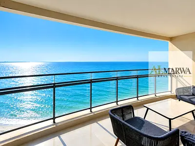 Luxurious Beachfront 3BR + Maids Room || Private Beach || Chiller Free || 2 Car Parkings || All Amenities Free