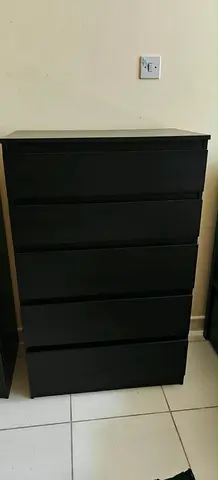 **IKEA 5\-Drawer Chest – Black \| Excellent Condition \| AED 300