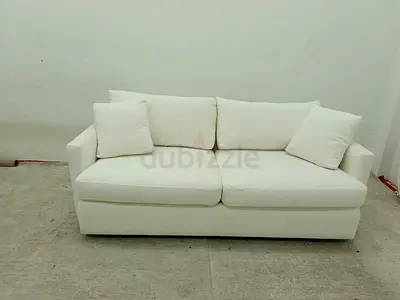 Crate and Barrel white sofa