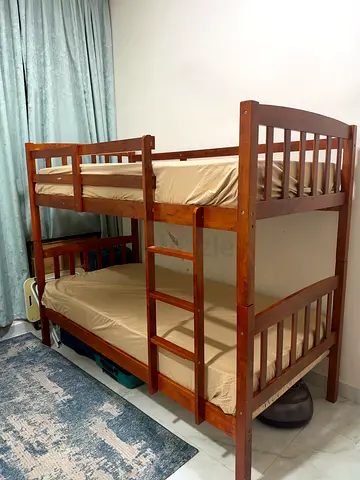 Solid wood bed without mattress in good condition