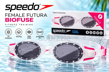 Speedo Female Futura Biofuse Swimming Goggles - Pink/White, New