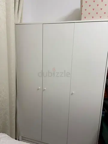 White 3-Door Wardrobe / Armoire - Good Condition