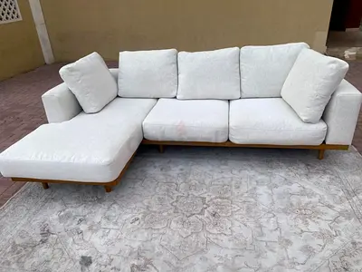 West Elm L Shape Sofa Beige