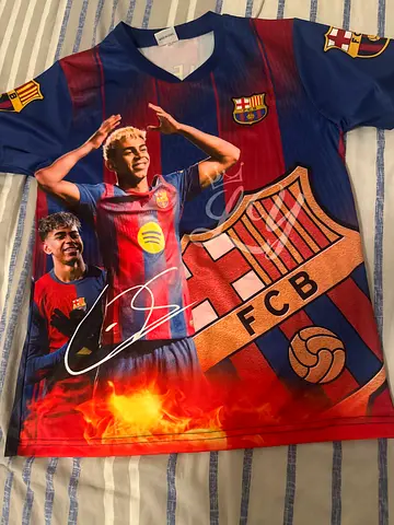 FC Barcelona Kids Football Jersey (Lamine Yamal  Print) - Flawless Condition