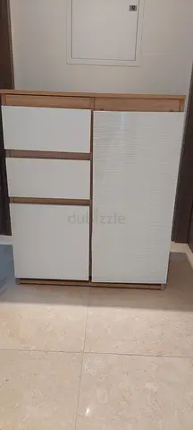 Modern 3-Drawer Dresser / Chest - White & Wood Finish, Good Condition