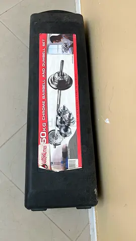 50kg Chrome Barbell and Dumbbell Set with Carry Case
