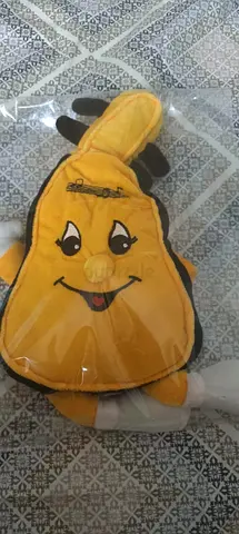 Cute yellow pear-shaped plush toy backpack for kids, like new