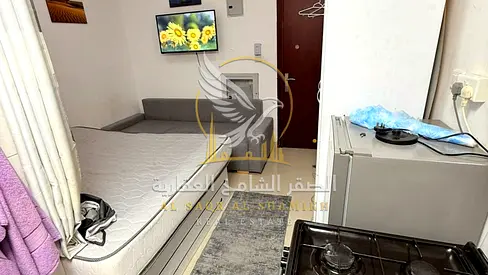 استوديو مفروش بالكامل للإيجار الشهري في البوطينة الشارقة شامل الفواتير وجاهز للسكن