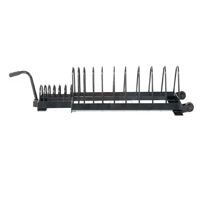 YALLA Bumper Plate Storage Rack – Wheels, Handle & Steel Frame