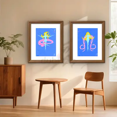 EELS DIPTYCH | Two Original Paintings by Aleksandra Koblova