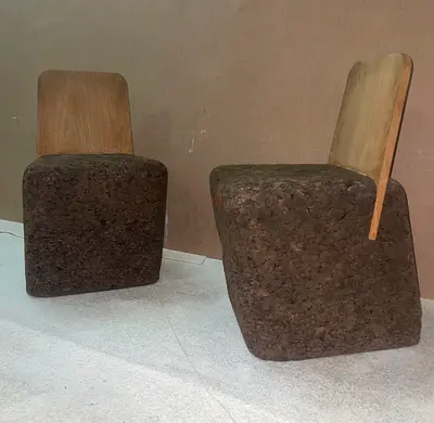 Luxury Design Cork Chair - Blackcork (Cut Chair Model)
